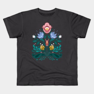 Folk Floral Bouquet Kids T-Shirt